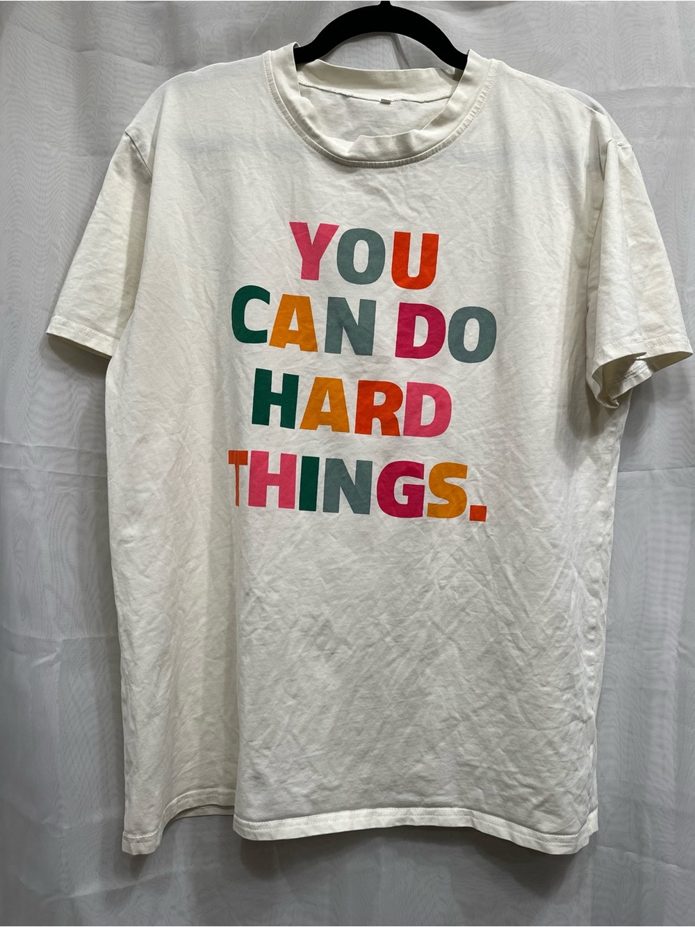 Cream Graphic Tee - "You Can Do Hard Things." Teacher Shirt